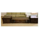 3 Piece Coffee Table and 2 End Tables, 1972, All 3 Piece Coffee Table and 2 End Tables, 1972, All