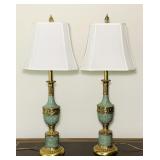 Matching Lamps, Very Heavy, Lots of Brass, Shades