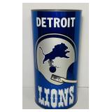 Metal Detroit Lions Waste Basket, 2 sided, 19"