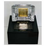 Bulova Lead Crystal Clock w/Box Bulova Lead Crystal Clock w/Box