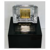 Bulova Lead Crystal Clock w/Box