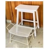 2 Stools, Short one is Metal, other is wood 2 Stools, Short one is Metal, other is wood
