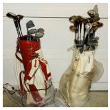 2 Golf Bags Full of Clubs, Wood and Irons, See