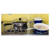 2 Cast Iron Pans, 10" Fry Pan, Pot w/Lid, Big 2 Cast Iron Pans, 10" Fry Pan, Pot w/Lid, Big