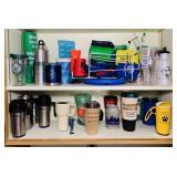 Cabinet Full of Kuzzies, Thermo Cups, Water