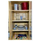 Cabinet Full of Barware Items and more Cabinet Full of Barware Items and more