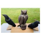 NOS Ariduk Great Horned Owl, 2 Crows, Look to be NOS Ariduk Great Horned Owl, 2 Crows, Look to be