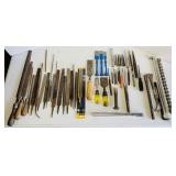 Lot of Tools, Files, Chisels, Punches, Nail