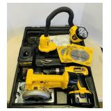 Dewalt Drill, Light, Circular Saw, 3 Batteries,