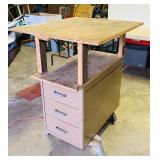 3 Drawer Cabinet with Wheels on back and feet on 3 Drawer Cabinet with Wheels on back and feet on