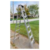 Aluminum Step Ladder, 7.5ft to top, 300lb max, 1 Aluminum Step Ladder, 7.5ft to top, 300lb max, 1