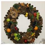 Real Pine Cone Wreath, 30" diameter,