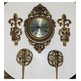 Arabesque Clock, 4 Candle Holders, all are