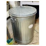 Metal Trash Can w/Lid packed with Drop Cloths