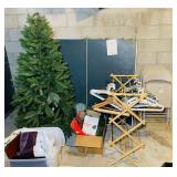 Christmas Tree, Blanket Rack, 4 Metal Chairs, NOT Christmas Tree, Blanket Rack, 4 Metal Chairs, NOT