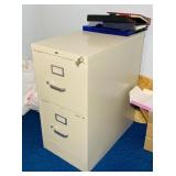 2 Drawer Metal File Cabinet w/ key