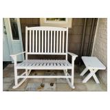 Wooden 2 Person Porch Rocking Chair plus Table Wooden 2 Person Porch Rocking Chair plus Table