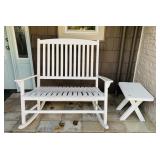 Wooden 2 Person Porch Rocking Chair plus Table