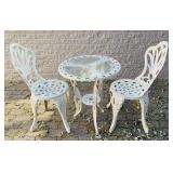 2 Person Outdoor Table, Cast Aluminum Frame, 2 Person Outdoor Table, Cast Aluminum Frame,