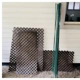 4 Pieces of Brown Vinyl Lattice, 17 Plant Stakes, 4 Pieces of Brown Vinyl Lattice, 17 Plant Stakes,