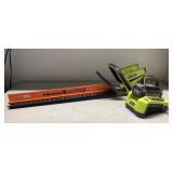 Ryobi Hedge Sweeper 24" with battery and charger. Ryobi Hedge Sweeper 24" with battery and charger.