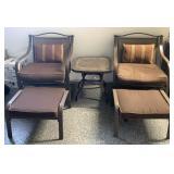 Patio Set, 2 chairs with foot rests and table