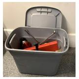 Tote of misc. garage items Tote of misc. garage items
