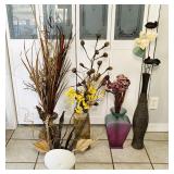 5 Floor Standing Artificial Flowers in Vases