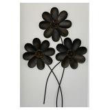 Brown Metal Flower Wall Deco, 30" long