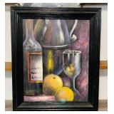 21" x 25" Framed Canvas Wine Painting 21" x 25" Framed Canvas Wine Painting