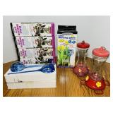 Glass Watering Spheres, 2 Glass Humming Bird Glass Watering Spheres, 2 Glass Humming Bird