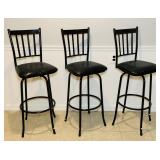 3 Metal Frame, Padded Swivel Seat Bar Stools, 30" 3 Metal Frame, Padded Swivel Seat Bar Stools, 30"