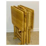 Set of 4 Oak TV Trays