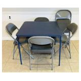 Card Table with 5 Metal Padded Chairs, Chairs are