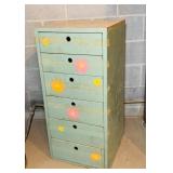 6 Drawer Metal Cabinet, 18" x 17" x 36" h