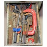 Drawe of Pipe Wrenchesc C-Clamps, Torc Wrench,