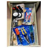 Drawer of Snips, Eyelet Plyers, etc