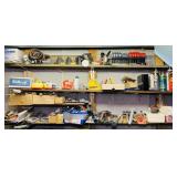 4 Shelves Full of Misc Items, Estwing Hammer,