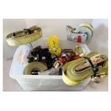 Tub Of Ratchet Straps, Tie Downs, Bungies, etc