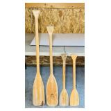 4 Wooden Boat Oars