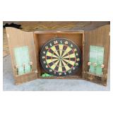 Cabinet Dart Board with 6 Darts