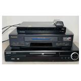 2 DVD players, 1 VHS Player, no remote for the 2 DVD players, 1 VHS Player, no remote for the
