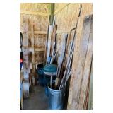 4 Garbage cans, Copper Pipe, oak and pine Boards,