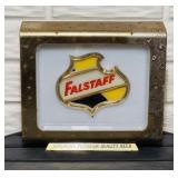 Falstaff Beer Sign, Brass Frame
