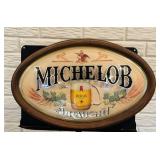 Michelob Draught Sign, crack in front, see pic