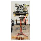 Ryobi Compound Miter Saw, Portable Bench, Halogen