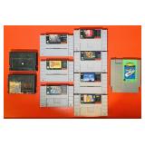 7 Super Nintendo, 1 Nintendo NES Game, 2 Tandy