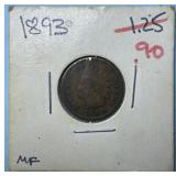 1893 Indian Head Cent Penny