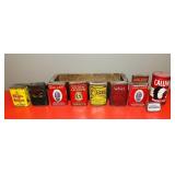 7 Tobacco Cans, 3 others plus Sewing Machine