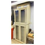 (4) Metal Cabinets with Glass Windows,